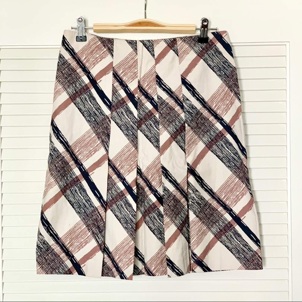 Club Monaco Pleated Plaid Skirt